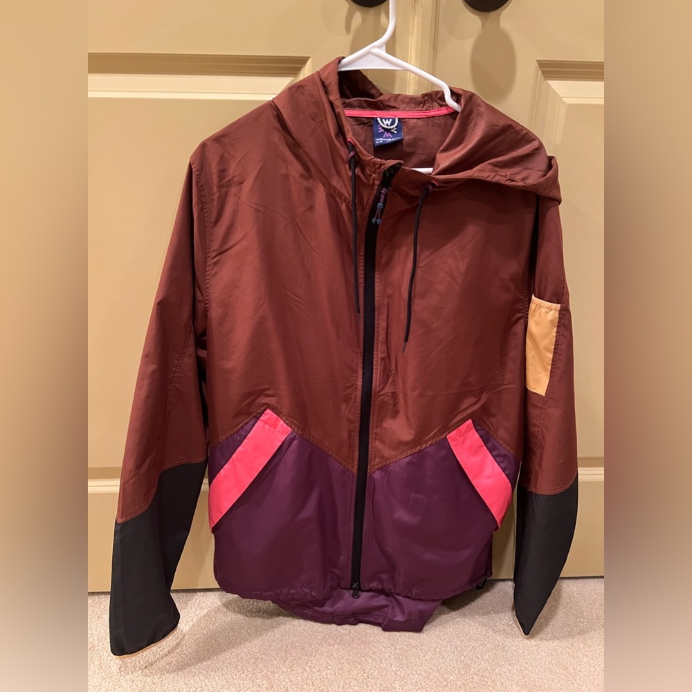 Woolrich Brown and Purple Hooded Jacket Windbreaker